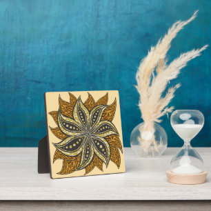 Plaque Photo Style Batik Floral Abstrait africain