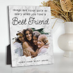 Plaque Photo Style Best Friend BFF photo<br><div class="desc">Plaque photo Bff élégante avec un faux arrière - plan en marbre,  une photo précieuse de vous et de votre ami dans un effet de brosse,  l'amitié mignonne disant "les choses ne sont jamais aussi effrayantes quand vous avez un meilleur ami",  et vos noms en bas.</div>