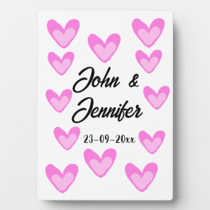 Plaque Photo style de texte minimal simple blanc mariage cœur r