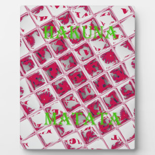 Plaque Photo Style Red Hakuna Matata