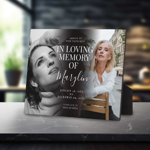 Plaque Photo Stylo Funeral Memorial avant & après photo