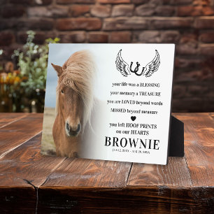 Plaque Photo Stylo moderne Horse Photo Memorial Pet Loss