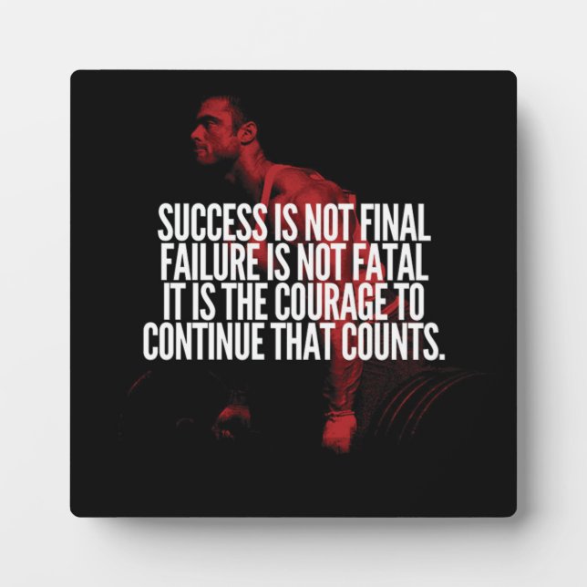 Plaque Photo Succès, échec et courage. Motivation de l'entraîne (Devant)