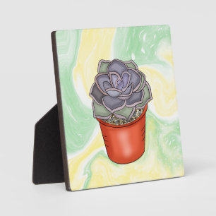 Plaque Photo Succulent à main