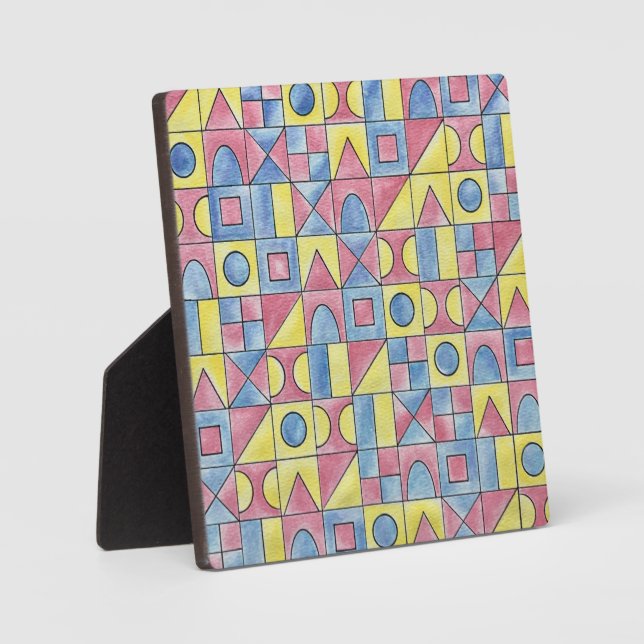 Plaque Photo Sudoku One-Modern Bauhaus aquarelle géométrique Ar (Recto)