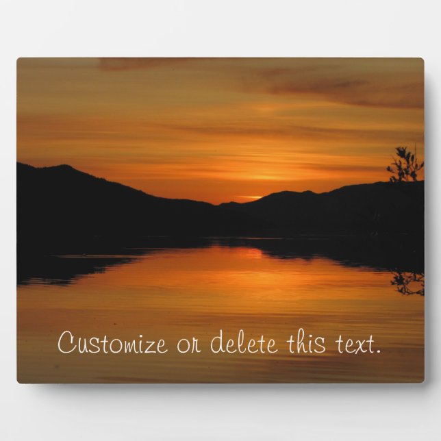 Plaque Photo Sunset on Fox Lake; Customizable (Devant)