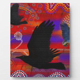 Plaque Photo Sunset on Lake Wendouree Australian Aboriginal Art