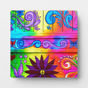 Plaque Photo super hippie amour de paix