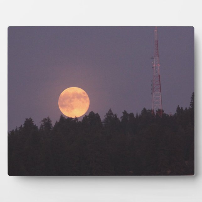 Plaque Photo Super Lune d'août sur Paradise Ridge (Devant)