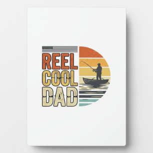 Plaque Photo Super Papa T-Shirt Vintage de pêche Design_1