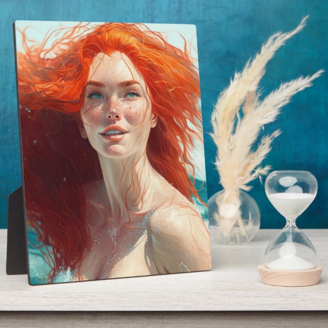 Plaque Photo Superbe Tête de Rouge émergente de l'eau (Côté)