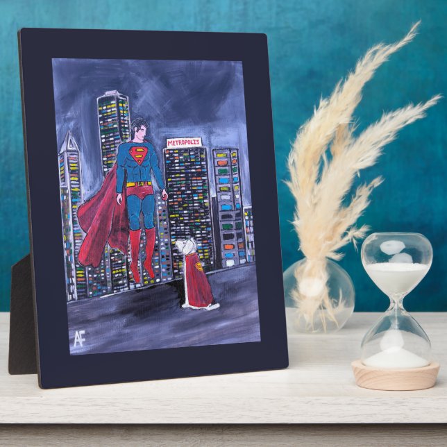 Plaque Photo Superheroes Best Friend Painting by Alfred Fox (Côté)