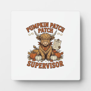 Plaque Photo Superviseur de la section des citrouilles Vache Hi