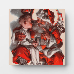 Plaque Photo Sur les genoux du Père Noël