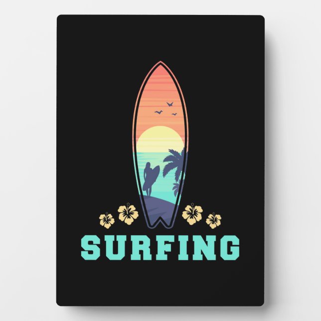 Plaque Photo Surf Et Fleur (Devant)