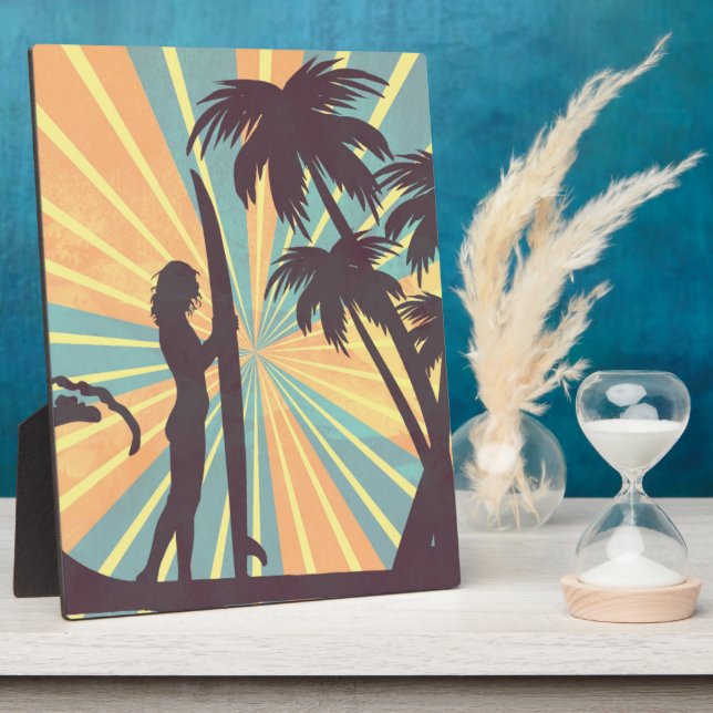 Plaque Photo Surfer Girl (Côté)