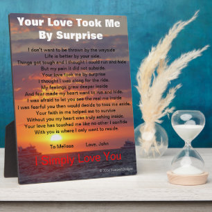 Plaque Photo Surprise Love Poem Ocean EASEL