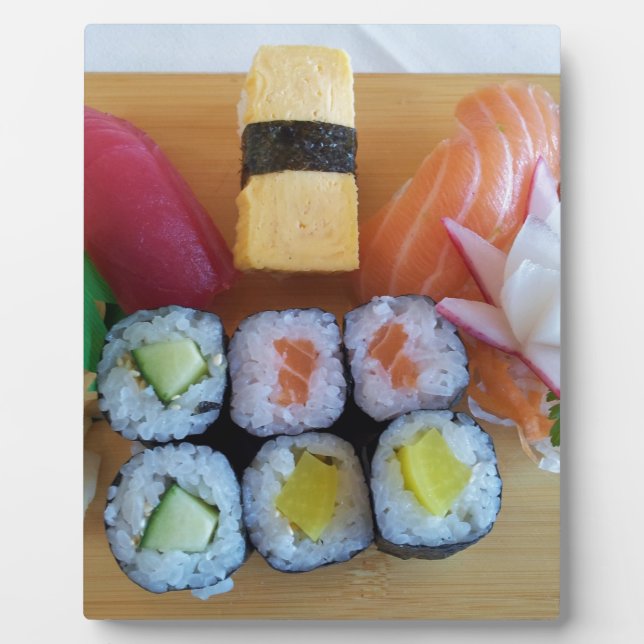 Plaque Photo Sushi Asie Poisson Riz Nourriture (Devant)