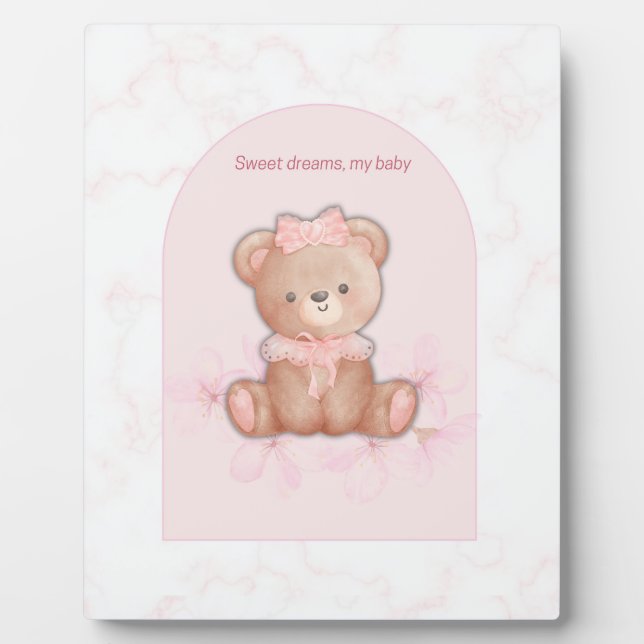 Plaque Photo Sweams Teddy Bear Imprimer | Nourriture pour bébé (Devant)