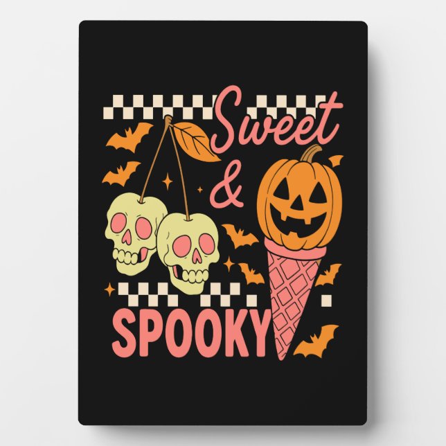 Plaque Photo Sweet and Spooky Cute Halloween (Devant)