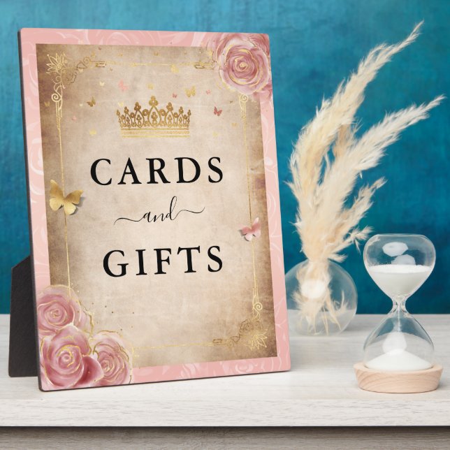 Plaque Photo Symbole Blush Rose Rose Gold Cartes et Cadeaux (Côté)