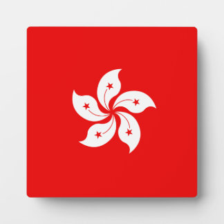 Plaque Photo Symbole de l'orchidée blanche du drapeau de Hong K