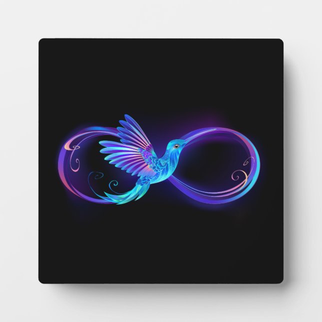 Plaque Photo Symbole de Neon Infinity par Glowing Hummingbird (Devant)