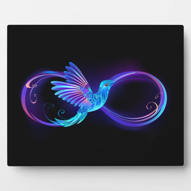 Plaque Photo Symbole de Neon Infinity par Glowing Hummingbird (Devant)