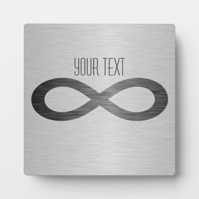 Plaque Photo Symbole d'infini sur la texture métallique de Faux (Devant)