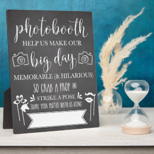 Plaque Photo Symbole du mariage du hashtag Photobooth