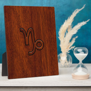 Plaque Photo Symbole du Zodiac Capricorn en Mahogany Style prin