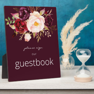 Plaque Photo Symbole Floral Bourgogne Marsala