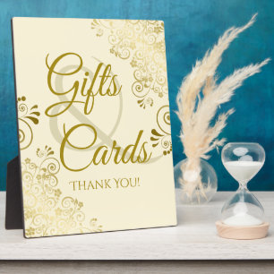 Plaque Photo Symbole Gold & Cream Elegant Wedding Cadeaux & Car