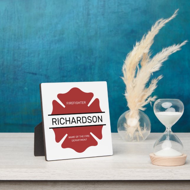 Plaque Photo Symbole logo rouge du pompier personnalisé (Insitu)