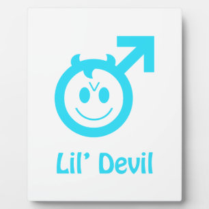 Plaque Photo Symbole mâle de bébé bleu Lil Devil