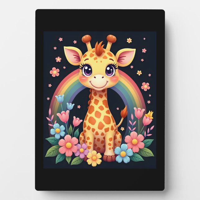 Plaque Photo T-Shirt Amoureux de Girafe (Devant)