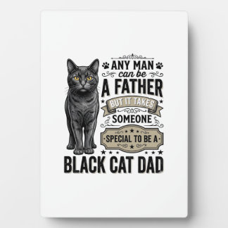 Plaque Photo T-shirt avec gravure vintage Papa chat noir Design
