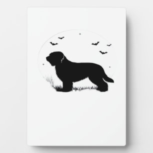 Plaque Photo T-shirt Briard géant silhouette de lune d'Hallowee