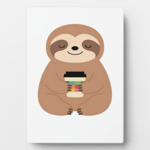 Plaque Photo T-Shirt Classique Sloth Coffee Time