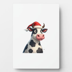 Plaque Photo T-Shirt de Noël Pop Art Vache Colorée (1)