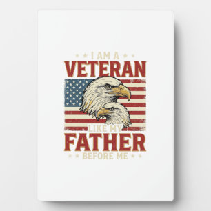 Plaque Photo T-Shirt Eagle Veteran comme mon père avant moi_1