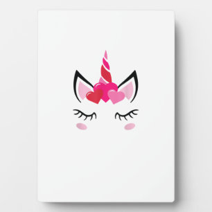 Plaque Photo T-shirt licorne St-Valentin coeur mignon