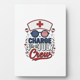 Plaque Photo T-shirt médical patriotique d'infirmière du 14 jui