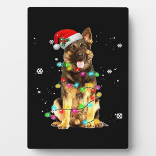 Plaque Photo T-Shirt Noël Arbre Chien Berger Allemand Xmas