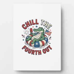Plaque Photo T-shirt patriotique Chill The Fourth Out Alligator
