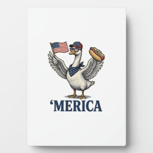 Plaque Photo T-shirt vintage à thème de chien chaud 'Merica de 