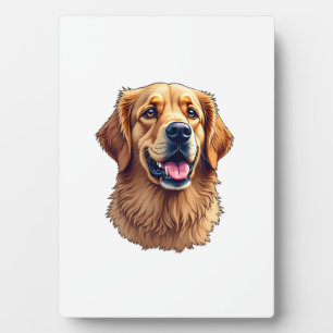 Plaque Photo T-shirt vintage à visage de Golden Retriever patri