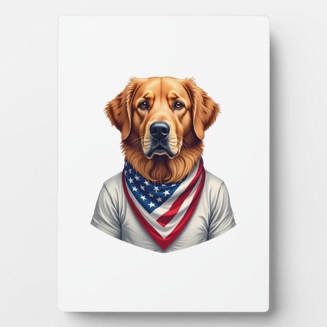 Plaque Photo T-shirt vintage Golden Retriever Canine Américain (Devant)