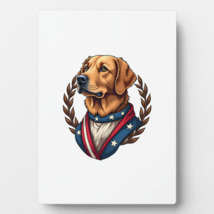 Plaque Photo T-shirt vintage patriotique Heritage Golden Retrie
