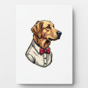 Plaque Photo T-shirt vintage patriotique pour chien Retriever d